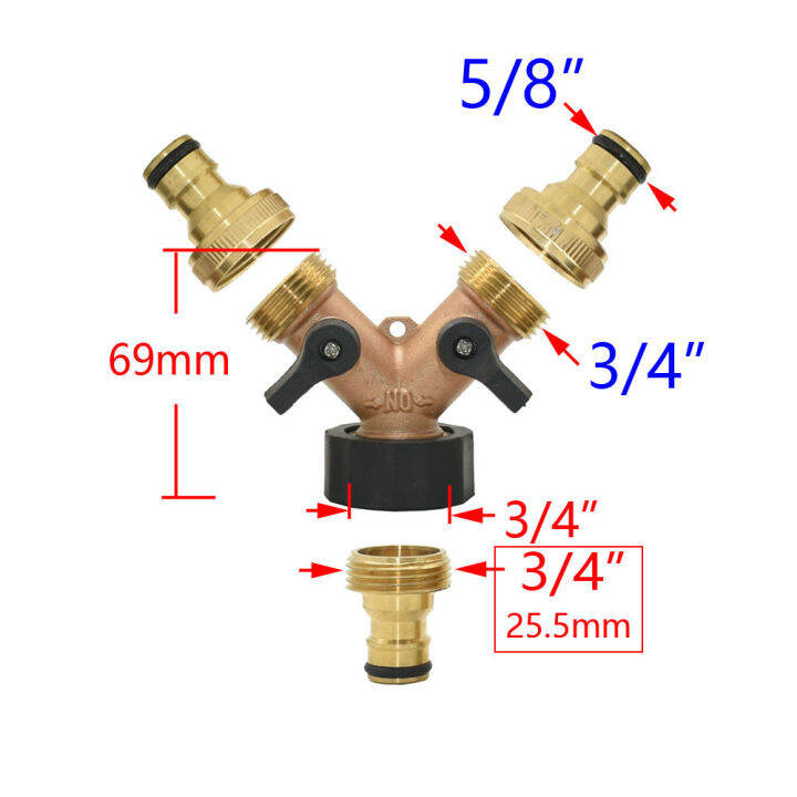 แยก-2-ทาง-ข้อต่อทองเหลืองแท้-1-2-4หุน-และ-3-4-6หุน-ใช้ต่อกับก๊อกสนาม-4-หุน-ข้อต่อสวมเร็ว-ข้อต่อล็อค-ก๊อกน้ำ