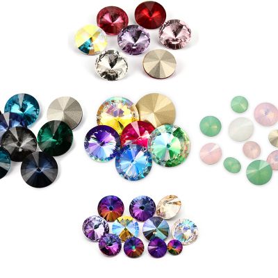【CW】 New Rivoli Stones Glass Rhinestones Claw Loose Beads With Plating Garment Applique Jewelry Decoration