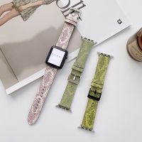 Tali Mewah untuk Seri Iwatch 7 41Mm 45Mm 6 SE 5 4 3 Gelang Jam Pola Tren Kulit untuk Tali Jam Tangan Apple 38Mm 42Mm 40Mm 44Mm