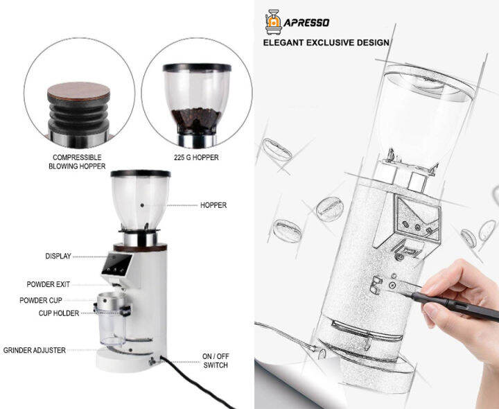 gl-เครื่องบดเมล็ดกาแฟ-ทัชสกรีน-a3-เฟืองบด-64-มม