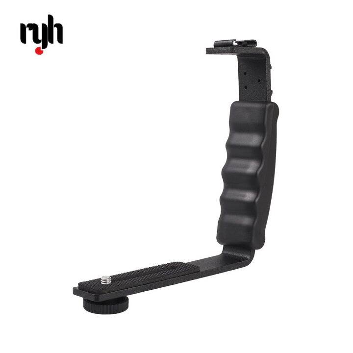 Camera Accessories L Flash Bracket With 2 Hot Shoe Mounts For Camcorder