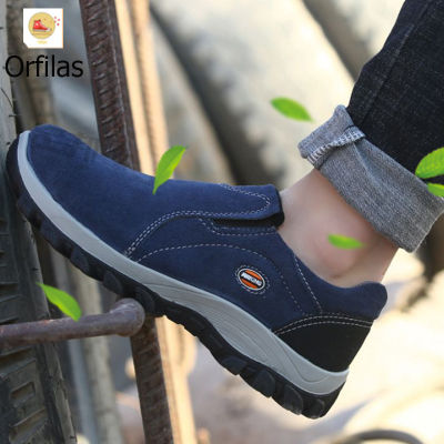 Orfilas รองเท้าเซฟตี้ หัวเหล็ก ป้องกันการชนและป้องกันการเจาะ แผ่นเหล็กบิวท์อินที่พื้นรองเท้า รองเท้าเซฟตี้ระบายอากาศสำหรับผู้ชาย