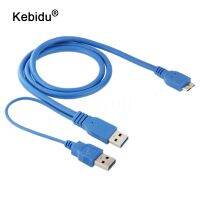 Kebidu Dual Usb 3.0 A To Micro-B Usb สาย3.0 Y สำหรับ Hdd เคสคอมพิวเตอร์ตัวเชื่อมต่อสายเคเบิลยาว50Cm