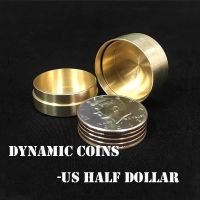 Copper Dynamic Coins - US Half Dollar (no coins) Magic Tricks Coin Appear Vanish Magia Magician Close Up Illusions Gimmick Props