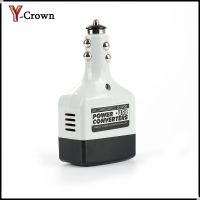 Y-Crown 1/2ชิ้นอินเวอร์เตอร์ไฟฟ้าในรถยนต์12/24V DC เป็น220V AC เครื่องชาร์จ USB ที่จุดบุหรี่