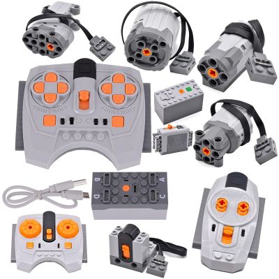 MOC High-Tech Parts Monster Power Functions Servo Train Motor IR Speed Remote Control Receiver Lithium Battery Box DIY Kid Toys