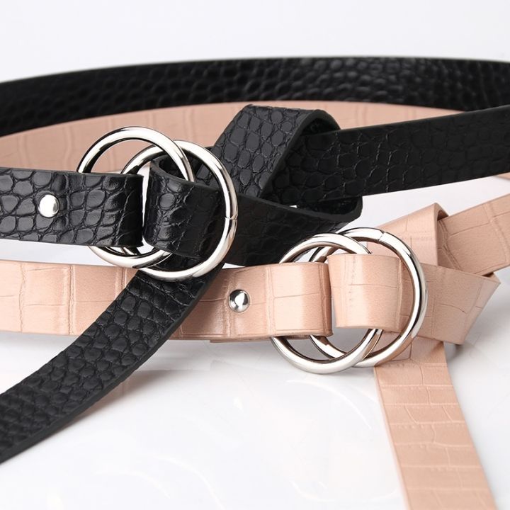 new-product-ladies-leather-belt-double-loop-buckle-fashionable-versatile-decorative