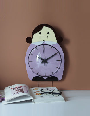 KlearObject Big family mommy wall clock นาฬิกาแขวนผนัง สีม่วง : K272