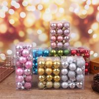 24pcs Pink White Balls Christmas room Ornaments For Christmas Tree Decoration Xmas Holiday Wedding Home Party Decoration