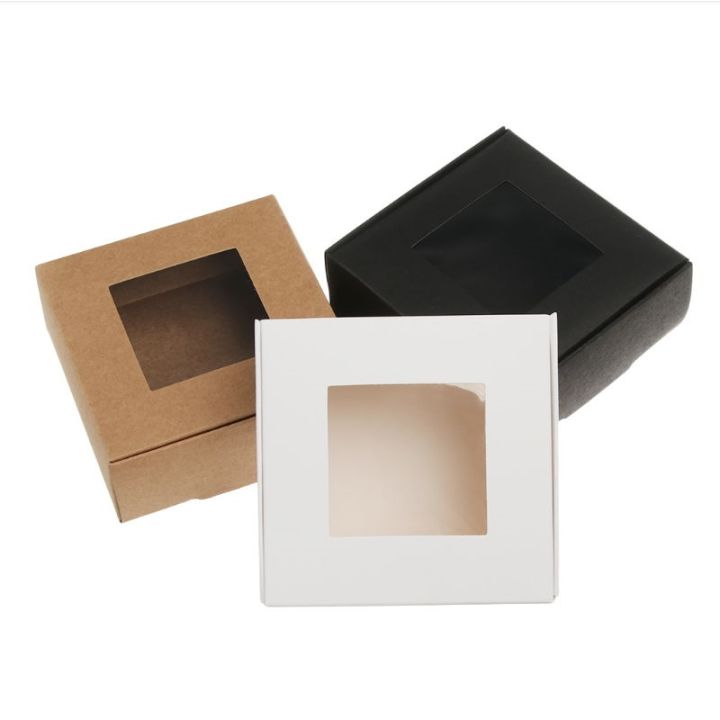 yf-10pcs-paper-brown-black-white-cardboard-transparent-window-boxes-wedding