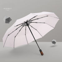 10 Ribs Windproof Male Parasol Wooden Handle Stripe Brand Large Folding Umbrella Rain Business Men Automatic Umbrellas