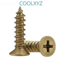 CoolXYZ Brass Cross Recessed Countersunk Head Self-Tapping Screws KA Copper Philips Flat Head Tapping Wood Screw M3 M4M5 10pcs Nails Screws  Fastener