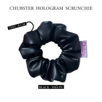 Black - หนัง PU Scrunchie ยางมัดผม (จิ๋ว) ผ้าหนังพียู