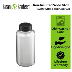 Buy Klean Kanteen 40oz 1182ml Wide Water Bottle with Loop Cap