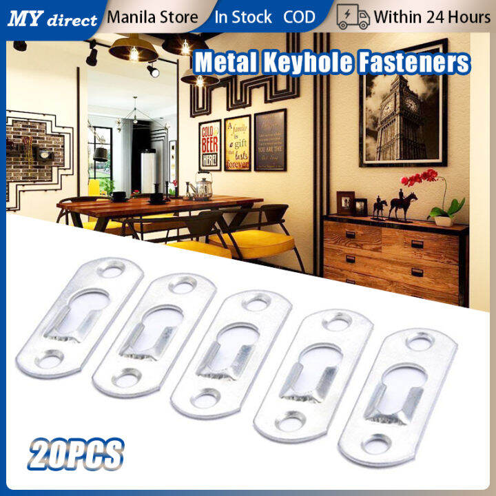 20Pcs Picture Hanger Metal Keyhole Hanging Fasteners For Picture Photo
