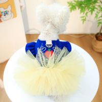 Cartoon Anime Princess Skirt Dog Clothes Dress Yellow Lace Dogs Clothing Fashion Cute Pet Costume Autumn Winter Ropa Para Perro Dresses