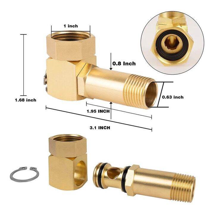 1Pc Garden Hose Adapter Brass Replacement Part Swivel Hose Reel Parts