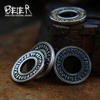 Beier 316L Stainless Steel Viking Icelandic Vegvisir Helmet Horror In Runic Circle Pendant Magical Staves Men Rune Amulet LP105