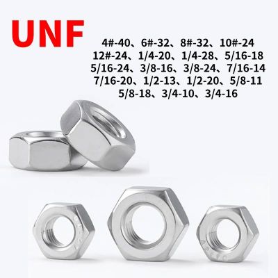 10/52/1Pcs 304 Stainless Steel A2 UNF Kami Kasar Benang Hex Hexagon Nut Hexagon Penuh Nuts4 、 6 、 8 、 1/4 dan 5/16 dan 3/8 dan 7/16 dan 9/16 dan 5/8