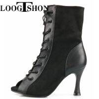 Bottes Noires À Talons Hauts ริน Femmes, Talons Aiguilles Fins, Chaussures De Danse Latine,Salsa Et Tango Heeled Tango.