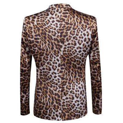 Hot Sale Leopard Print Men Suit Blazer Set With Pants 2022 Safari Suits For Men Performance DJ Jacket Luxury Singer Star Coat