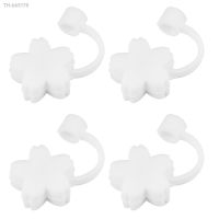 卐 4 Pcs Straw Dust Cap Straw Tips Cover Glass Straw Stainless Steel Straw Plug Silica Gel Straw Protector Girl Silicone Straw Tips