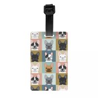 French Bulldog Portraits Pattern Luggage Tags for Suitcases Cute Frenchie Dog Lover Baggage Tags Privacy Cover ID Label Luggage Tags