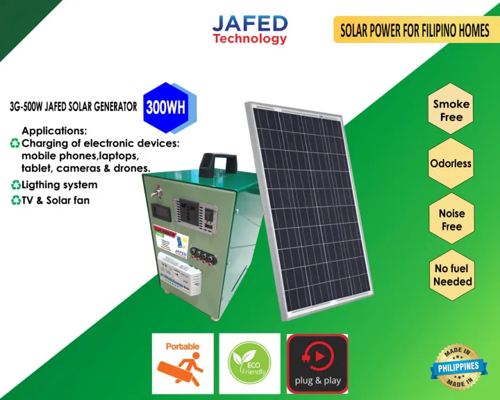 JAFED 3G500W Portable Solar Power Generator Power Station 300WH with
