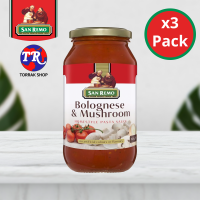 San remo Pasta Sauce Bolognese and Mushroom ซอสพาสต้า โบโลเนส ผสม เห็ด 500g แพ็ค 3 ขวด