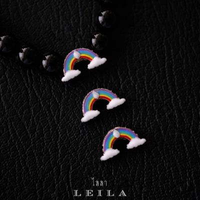 Leila Amulets อุณาโลม เหนือเมฆ Baby Leila Collection สีรุ้ง ห่วงข้าง (พร้อมกำไลหินฟรีตามรูป)