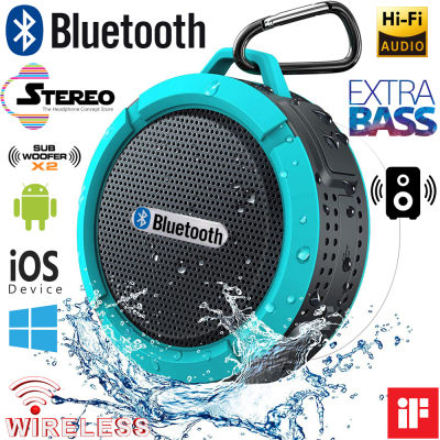 ลำโพงบลูทูธ C6 ลำโพงเสียงเบสสเตอริโอไฮไฟ 9D พร้อมไมโครโฟน ลำโพงไร้สายกันน้ำ IP65 ซับวูฟเฟอร์แบบพกพากันกระแทก เครื่องเล่นเพลงพร้อมถ้วยดูด รองรับไมโครเอสดี Bluetooth Speaker Hifi 9D Stereo Bass Speaker with Mic Waterterproof IP65 Wireless Speaker Shockproof