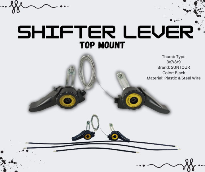 Shifter Lever with Cable for Front & Rear Derailleur RD FD Gear Thumb