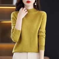 ☸ Wool Cashmere Sweater Knitted Turtleneck Sleeve Pullovers Clothing Warm