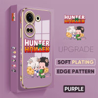 เคส PMP สำหรับ Tecno Camon 20 Tecno Camon 20 Pro ฟรีสายคล้อง + การ์ตูนอนิเมะ (Hunter×Hunter) น่ารัก Killua GON · FREECSS ขอบสี่เหลี่ยมลวดลายชุบเด็กหญิงเด็กชายเคสโทรศัพท์นิ่มเคสโทรศัพท์ชุบหรูหรา