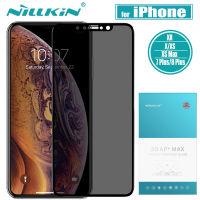 Anti Spy Tempered Glass for iPhone X Xs Max XR Nillkin 3D Anti Glare Privacy Full Cover Screen Protector for iPhone 8 7 Plus