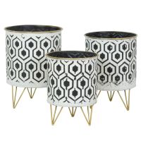 BOUSSAC Andrey Modern Planters (Set of 3) Balcony Decorationsgarden AccessoriesUpholstery POTS Pretty POTS.