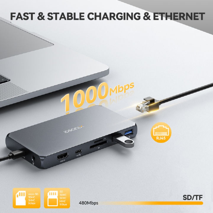 idsonix-type-c-hub-nvme-enclosure-usb-3-1-ถึง-m-2-nvme-ssd-เคส-4k-60hz-sd-tf-rj45-multi-port-docking-station-hub-สำหรับแล็ปท็อป