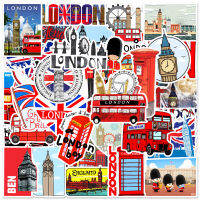 พร้อมส่ง！Travel City London บิกเบน ลอนดอน England sticker vintage BUS สติกเกอร์กันน้ำรูปแบบที่แตกต่างกัน 50ชิ้น