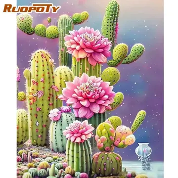 Cactus Desert Aesthetic 5D DIY Full Drill Diamond Painting Cross Stitch  Decor
