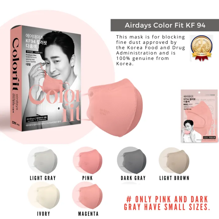 [airdays/10pcs] Korea 4ply MB Filter 3D Mask/KF94 Korean Face mask/BFE&gt;99.9% Easy to breathe Mask(C-Type·Large+/Large/Medium/Medium Wide/Small/White&Black)