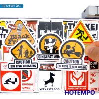 ✖☋ 50Pieces Funny Warning Signs Spoof Slogan Waterproof Stickers for Luggage Guitar Helmet Phone Laptop Bike Motorcycle Car Sticker