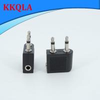 QKKQLA Shop Air Plane dual 3.5mm female to 2 jack male Plug Airplane socket Airline Headphone Mono Audio connector Travel Splitter Adapter