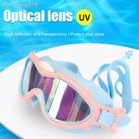 Children Swim Eyewear Anti-UV with Earplugs Snorkeling Diving Goggles Waterproof Silicone Safe Soft Antifogging for Water Sports