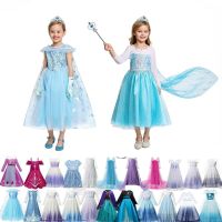 2021 New Snow Queen Girls Dress Princess Anna Elsa 2 Dresses Kids Fancy Children Vestidos Birthday Carnival Fancy Party Disguise  by Hs2023