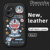 เคส Chenyyka สำหรับ A96 OPPO เคส A36 A76การ์ตูนโชคดีเคสโทรศัพท์ลายดีไซน์ใหม่บางรูปแมวน่ารักเคสนุ่มหนังปกป้องกล้องฝาปิดด้านหลังเลนส์เต็มรูปแบบเคสกันกระแทก