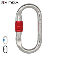 Xinda Outdoor Climbing Carabiner O-Shape สกรูล็อค Spring-Loaded Gate Hook 25kN หัวเข็มขัดนิรภัยเหล็กล็อคอุปกรณ์ปีนเขา