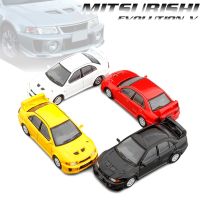 JKM 1/64 Mitsubishi Lancer Evolution Ⅴ Sports Car Diecast Model Car Metal Chassis Shock Absorption Collection Model Ornaments Die-Cast Vehicles