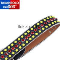 Famous Brand Diamond Studded Belt Western Cowboy Jeans Sparkle Men PU Leather Belt Luxury Designer Rhinestone Belt for Women Man