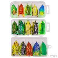 hot！【DT】 5pcs Frog Topwater Wobblers Bait kit 4cm 5cm 6cm for Pike Artificial Soft Fishing Baits Snake