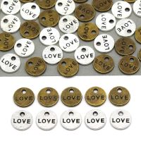 50Pcs Round Metal Tags for Handmade Silver Bronze Love Hand Made Labels for Hair Ties Sewing Tag Decoration DIY Hats Bags Stickers Labels